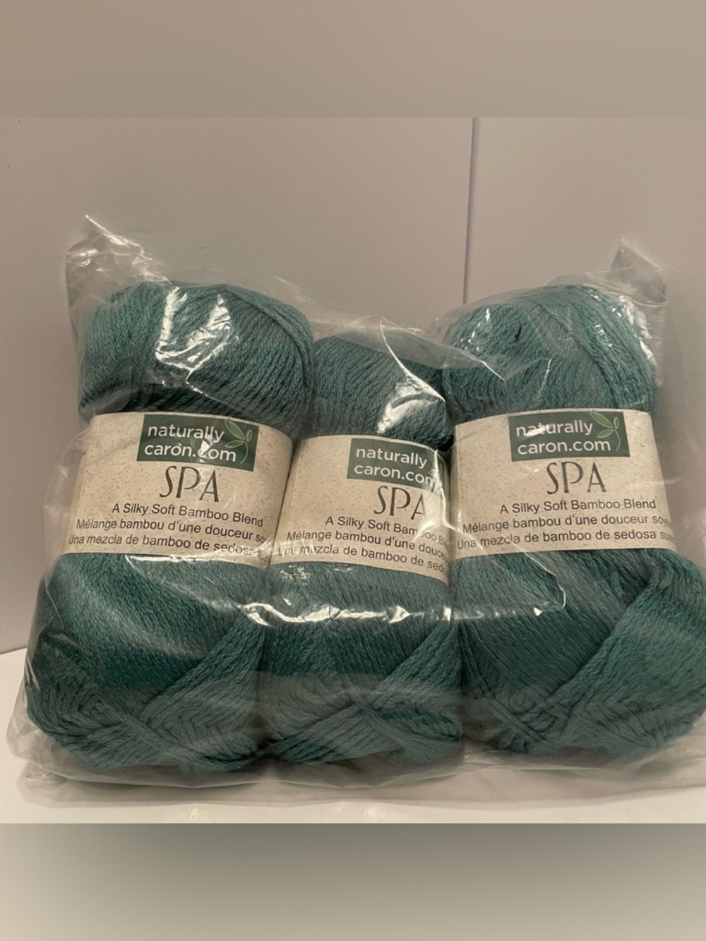Naturally Caron Spa Yarn Lot Of 3‎ Bamboo Blend Stormy Blue